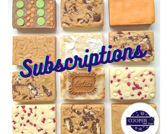 Homemade Fudge Subscription Box, Assorted Flavors, Monthly Treat
