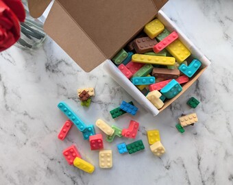 Lego block style Fudge. Edible treats, Box of Fudge.