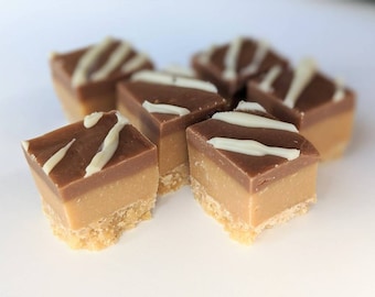 Millionaires inspired Fudge. Caramel Homemade Fudge with Biscuit. 300g