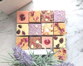 Cherries and Berries Fudge Gift Box, Homemade Assorted Flavours