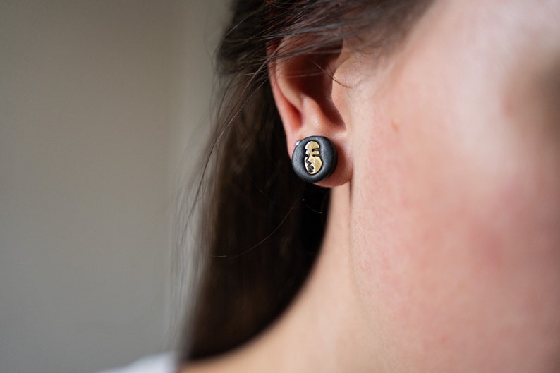 Earrings chips women/'s polymer paste Face