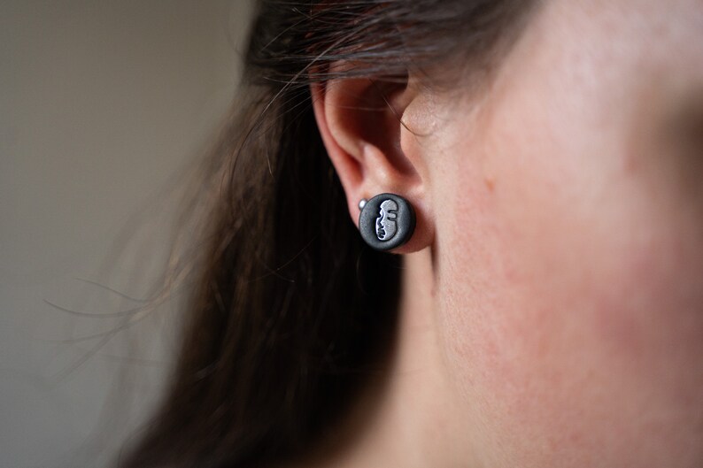 Earrings chips women/'s polymer paste Face