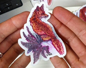 A4 Aufkleberbogen Ingwer Fuchs – Vinyl-Sticker, Glänzend, 100 Mikron
