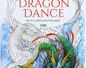 Dragon Coloring Book Etsy dragon coloring book etsy