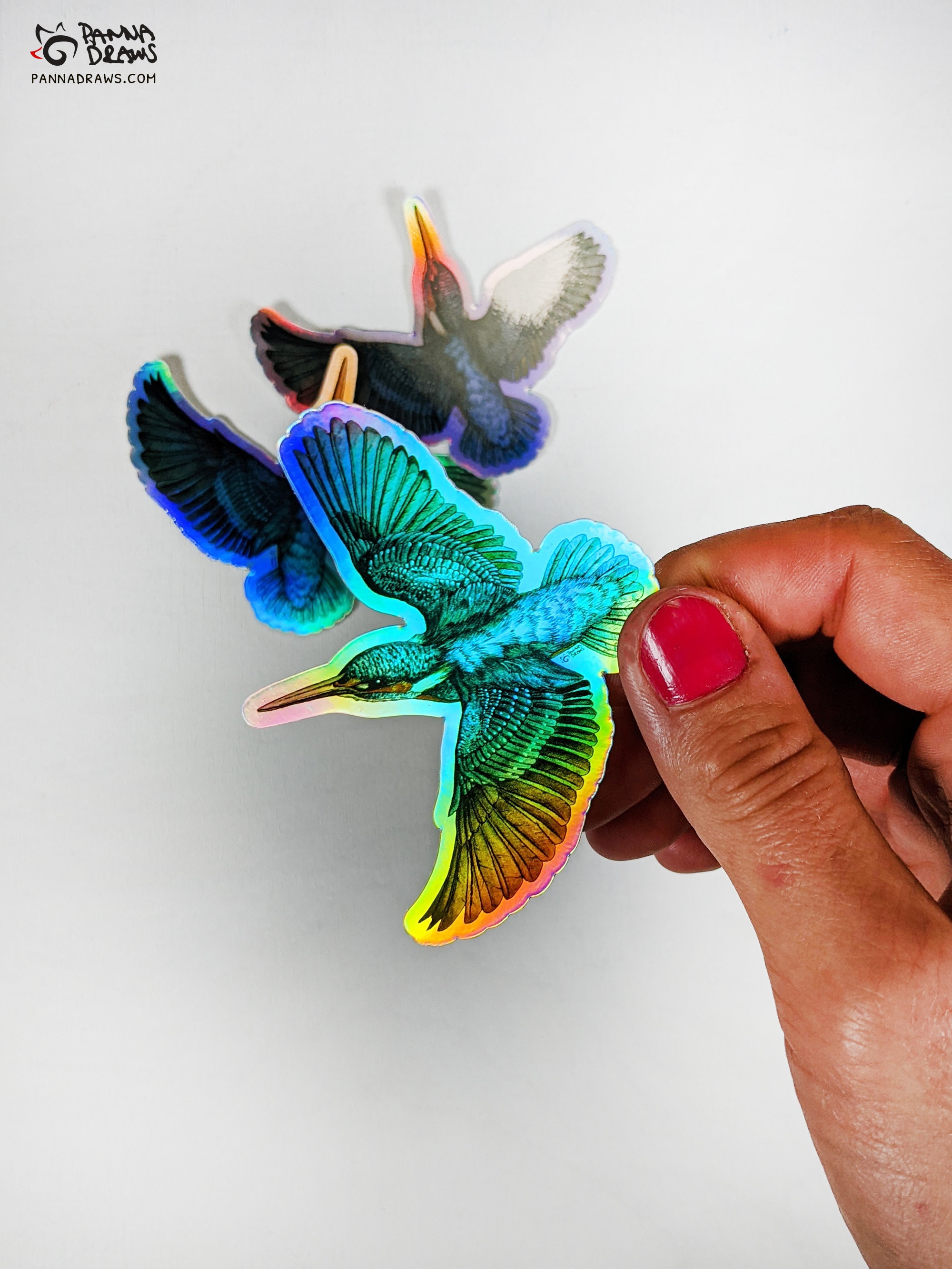 2 Eisvogel Vinyl-Aufkleber 10cm - Glänzend, Selbstklebend, Für Laptop, Kühlschrank, Auto, Scrapbooking