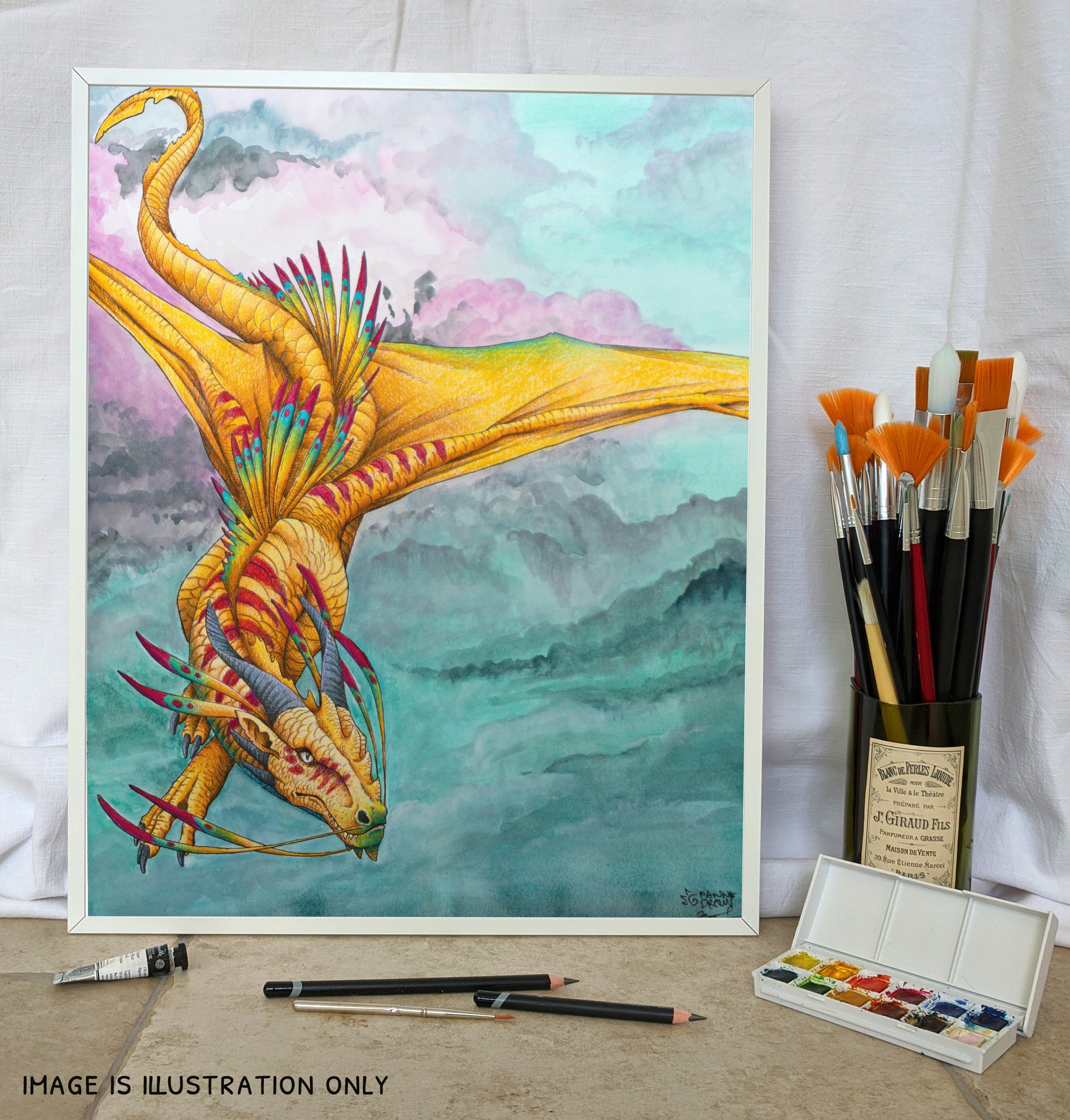 Dragon Art Print Fantasy Art Poster Print Dragon Wall Art | Etsy