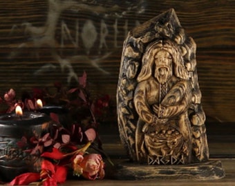 Dagda Statue: Nordischer Gott Eschenholz schnitzen