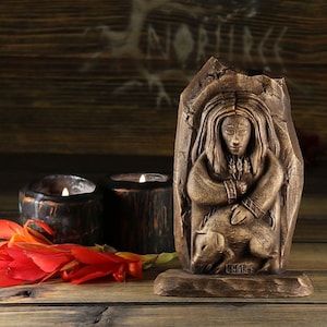 Freyr, Norse gods, Freyr statue, Wood carving Viking decor Asatru Heathen Norse altar Scandinavian gods Norse god statue Viking gods