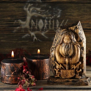 Thor, Thor statue, Wood carving, Norse pagan Wood sculpture Viking decor Altar kit Asatru Norse mythology Norse gods God of war Mjolnir