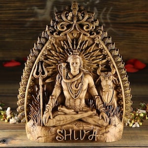 Estatua de Shiva, Señor Shiva, dioses hindúes, arte hindú Siva estatuas hindúes Om namah shivay Trishula deidad hindú Rudra decoración hindú altar hindú imagen 1