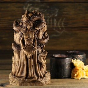 Sigyn, Goddess statue, Sigyn statue, Celtic goddess Wood carving Asatru Wooden statue Norse pagan Goddess figurine Pagan decor Viking decor