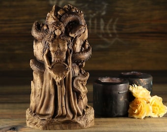 Sigyn Goddess Statue: Norse Pagan Wood Carving