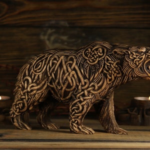 Viking bear, Сeltic art, Viking carving, Bear sculpture Artio goddess Celtic knot Bear paw Berserker Bear statue Norse mythology Norse pagan