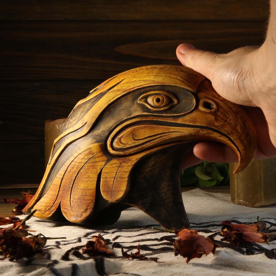 Wooden Eagle Head Sculpture: Maori Style Figurine - Etsy