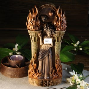 Eris Goddess Statue: Greek Mythology Wooden Altar Decor