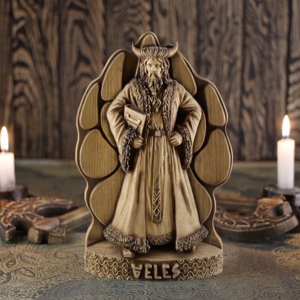 Veles, Slavic gods, Slavic pagan, Veles statue, Volos, Slavic statue, Slavic god statue Bear paw Pagan statue Pagan decor Witch Wood carving