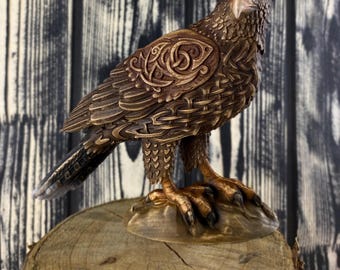 Hawk Hawk statue Eagle statue American eagle Bird of prey Celtic carving Celtic hawk Celtic mythology  Hawk figurine Hawk art Bird statue