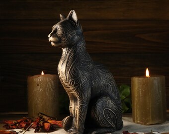 thumbnail image 2 of Hi-Line Gift Ltd. Orange Tabby Cat Garden Statue – Weatherproof Resin, 9" Tall 2 of 6