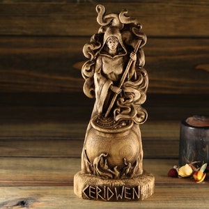 Ceridwen Celtic goddess statue Norse pagan decor Celtic pagan Norse gods Altar statue Wiccan decor Wooden statue Woodcarving Norse mythology