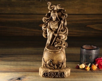 Ceridwen Statue: Keltische Göttin aus Holz, Altar-Dekor