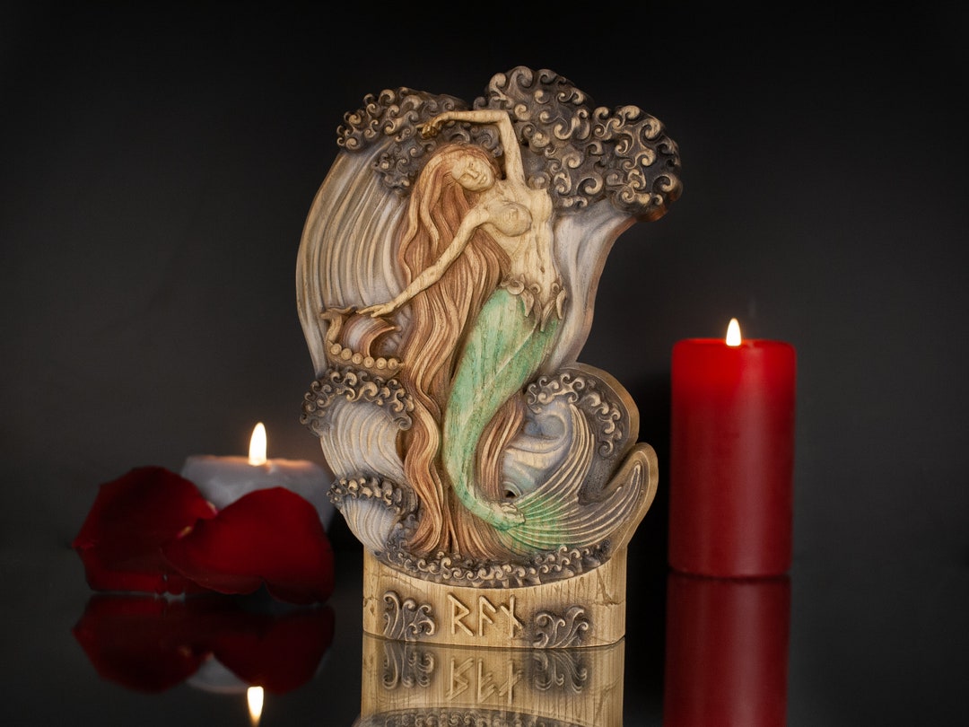 Ran, Norse Goddess Sea Goddess Asatru Norse Statue Woden Statue Sea ...