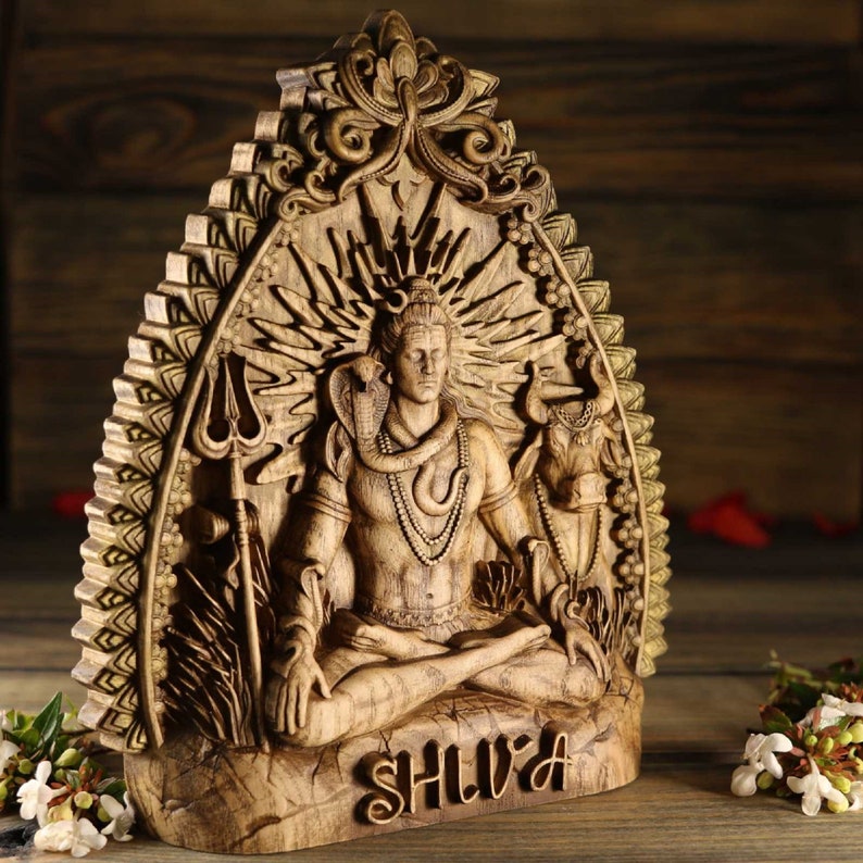 Estatua de Shiva, Señor Shiva, dioses hindúes, arte hindú Siva estatuas hindúes Om namah shivay Trishula deidad hindú Rudra decoración hindú altar hindú imagen 2