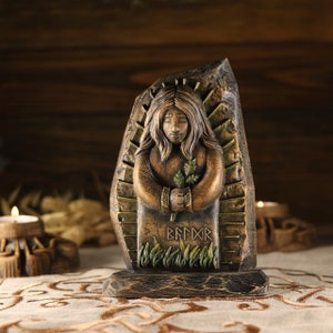 Baldr Baldr statue Mini altar Pagan gods Norse pagan Norse gods Odin Asatru Norse mythology art Pagan décor Wood carved statue Baldur