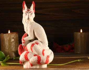 Kitsune Statue: Japanese Fox Spirit Talisman Fox Totem
