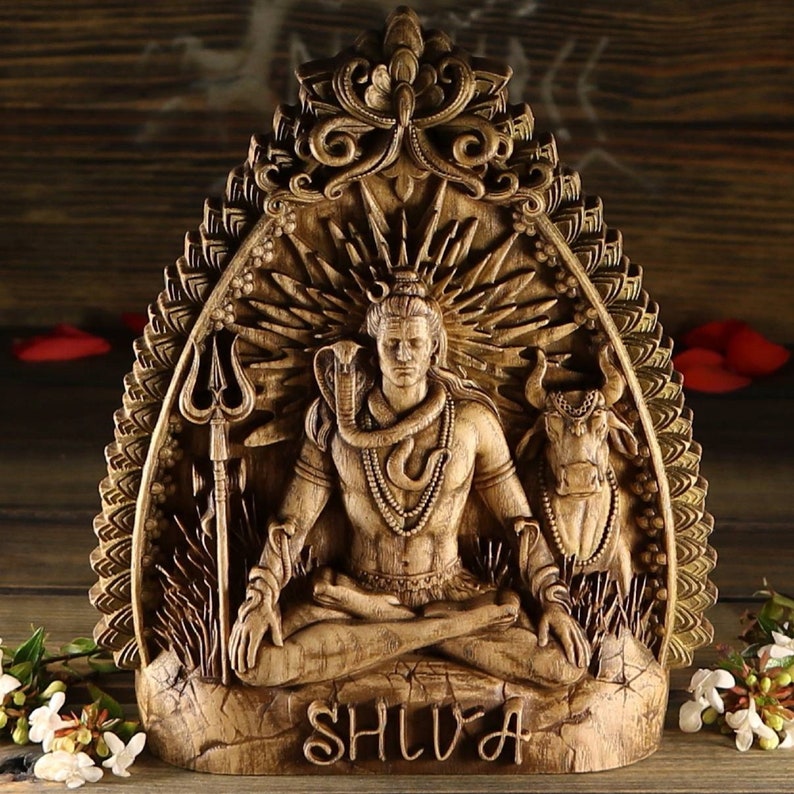 Estatua de Shiva, Señor Shiva, dioses hindúes, arte hindú Siva estatuas hindúes Om namah shivay Trishula deidad hindú Rudra decoración hindú altar hindú imagen 8