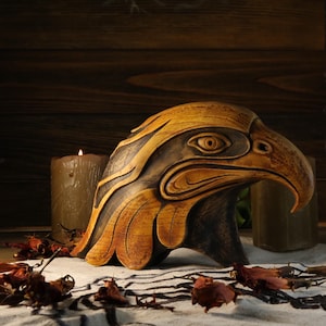 Wooden Eagle Head Sculpture: Maori Style Figurine - Etsy