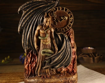 Lucifer statue Sigl lucifer Demon statue Satan statue Demon sigil Gothic statue  Fallen angel statue Occult décor Lucifer art Satanic décor