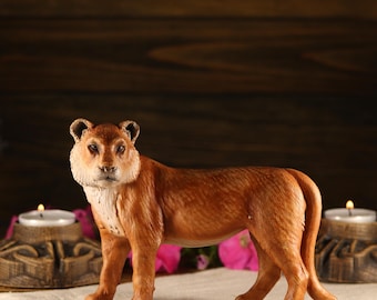 Holz Tiger Figur: Sibirischer Tiger Statue