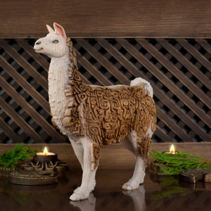 Llama statue, Wooden llama Llama figurine Wood alpaca, Llama alpaca, Alpaca figurine Llama gifts Llama art Wooden animal Llama decor Animals