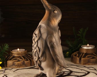 Pinguïnbeeldje: volkskunstdecor