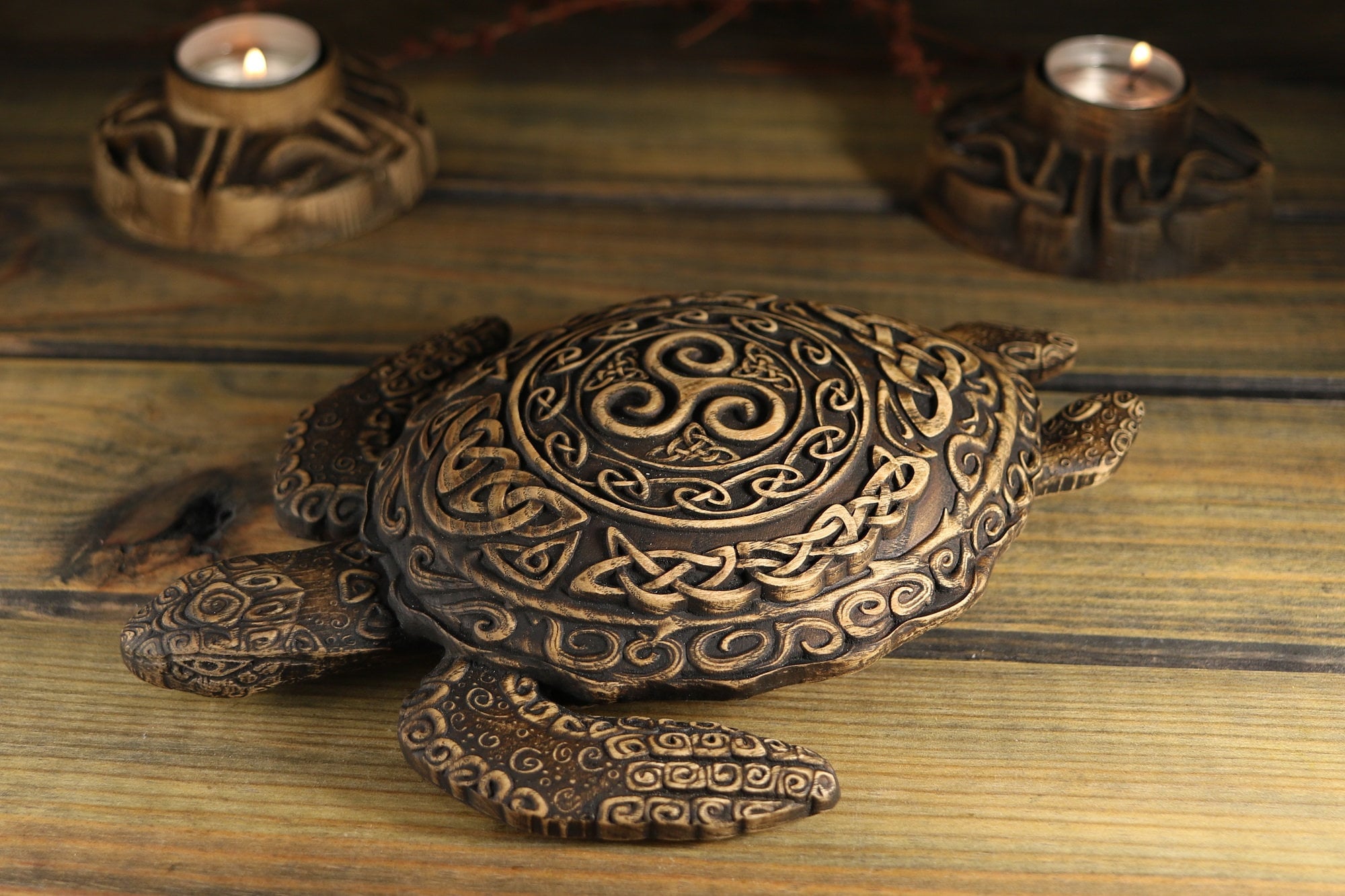 Decorazioni in legno a forma di tartaruga per Halloween - Turtle Wood