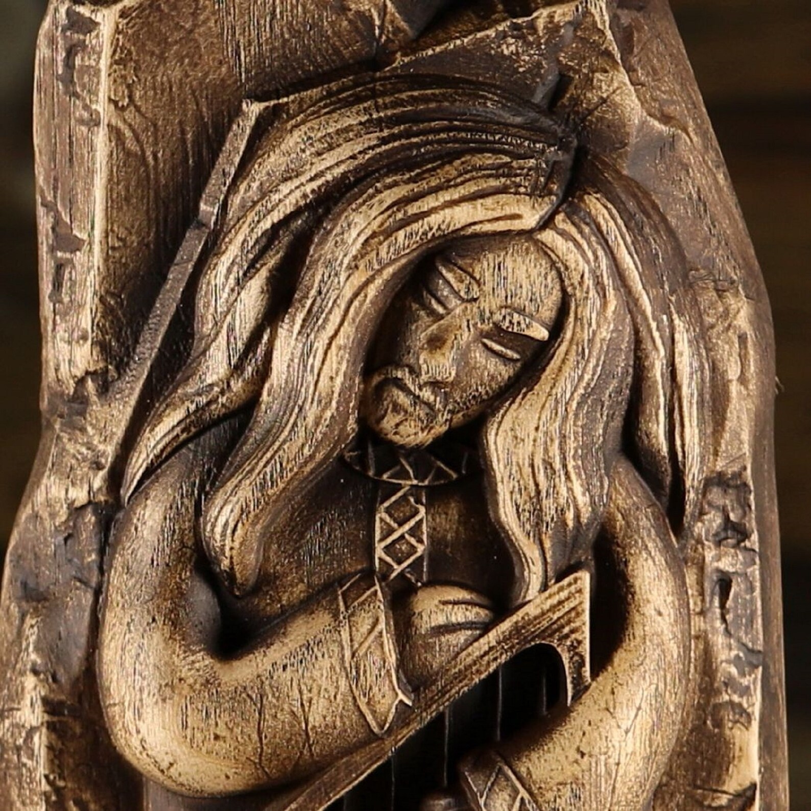 Bragi Norse Gods Bragi God Wood Carving Viking Decor Asatru - Etsy