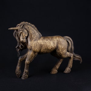 Unicorn figurine, Unicorn statue,Brown unicorn, Unicorn sculpture Horse statue Mythical creatures Unicorn carving Wood carving Unicorn decor