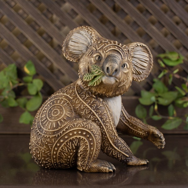 Koala figurine Wooden Bear  Koala statue Bear sculpture Koala art Australian koala Marsupial bear Australian animal Wood carving Decor