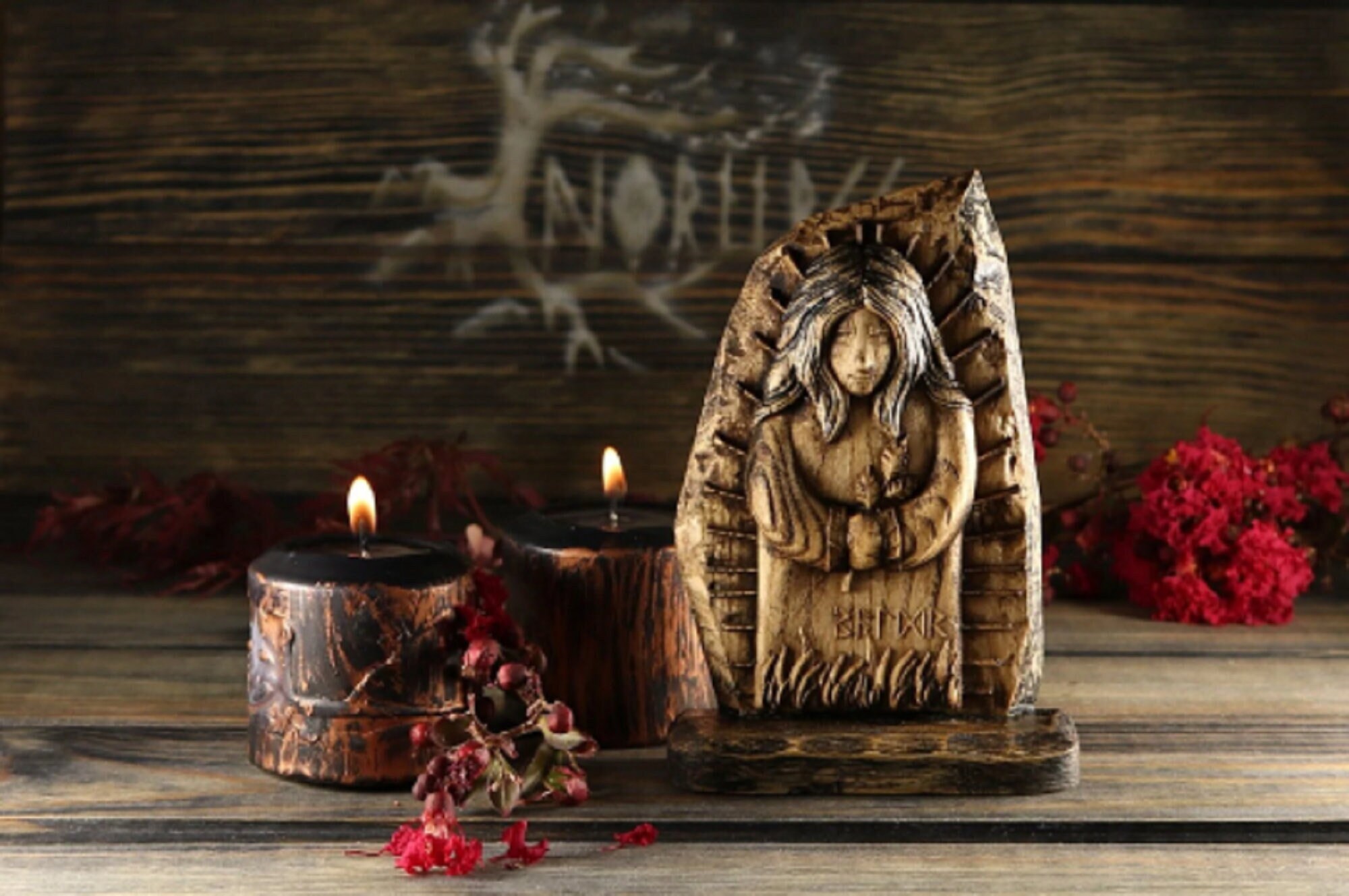 Baldr, Norse gods, Wooden statue Pagan altar Norse mythology art Pagan decor Wood carving Norse pagan Wood sculpture Hand carved Odin Asatru