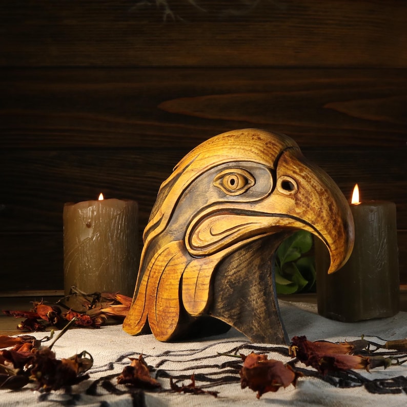 Wooden Eagle Head Sculpture: Maori Style Figurine - Etsy