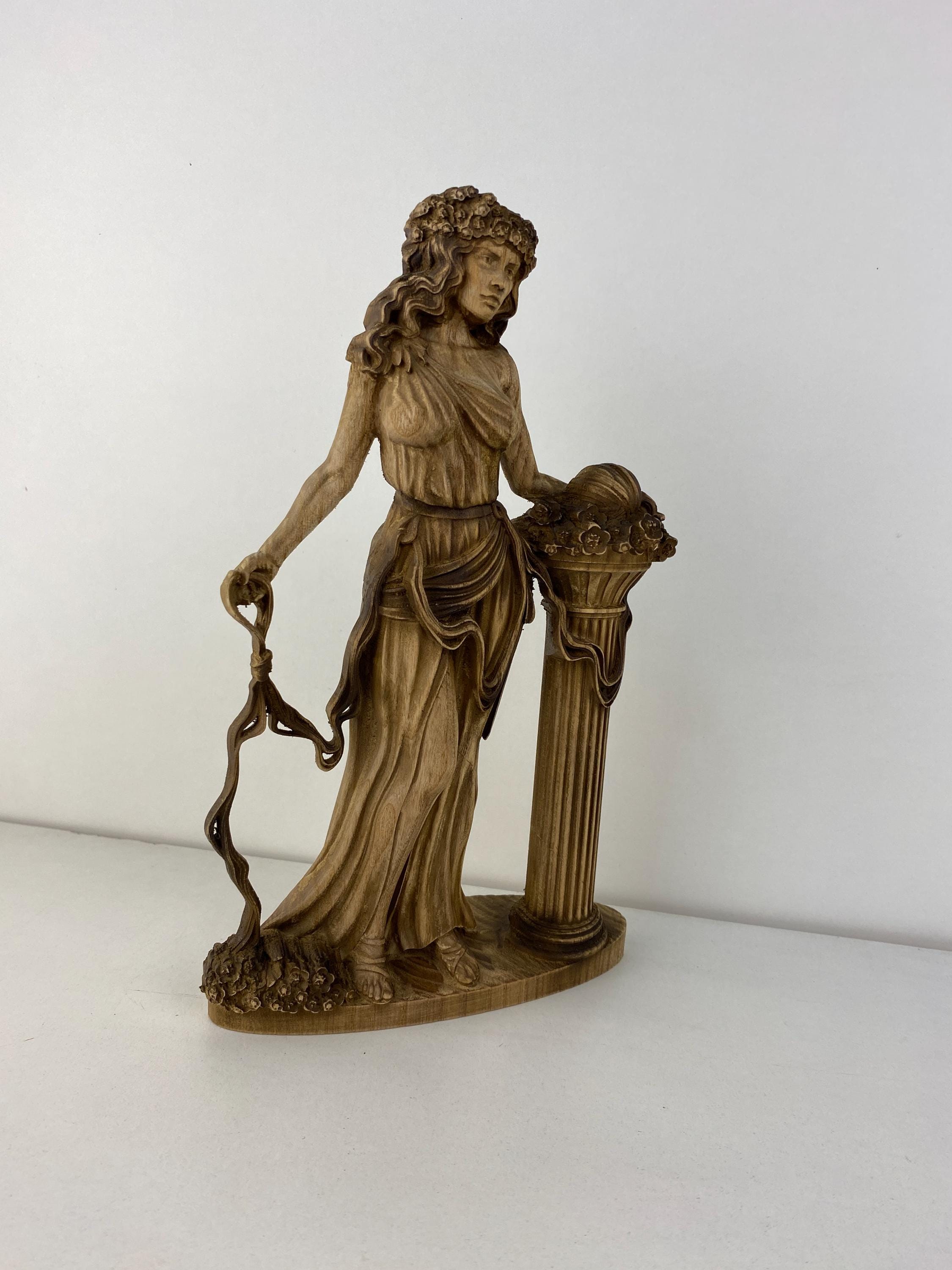 Ariadne Statue Greek Goddess of Thread, Mythology Light Ash Wood ...