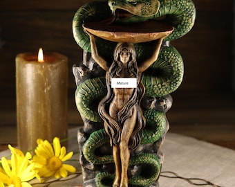 Sigyn Statue: Norse Goddess, Loki's Wife, Wood Carving Altar