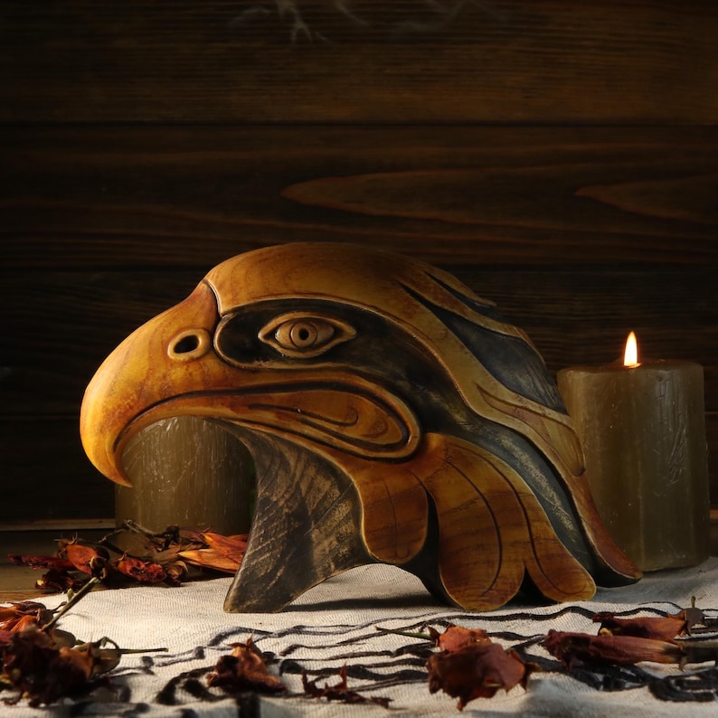 Wooden Eagle Head Sculpture: Maori Style Figurine - Etsy