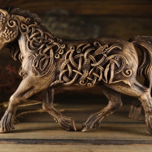 Сeltic horse, Horse figurine, Horse statue Horse sculpture Wooden horse Norse mythology Viking horse Norse horse Sleipnir Wooden statue