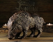 グリンブルスティの猪像：北欧異教の木彫、バイキングの装飾 - Etsy 日本