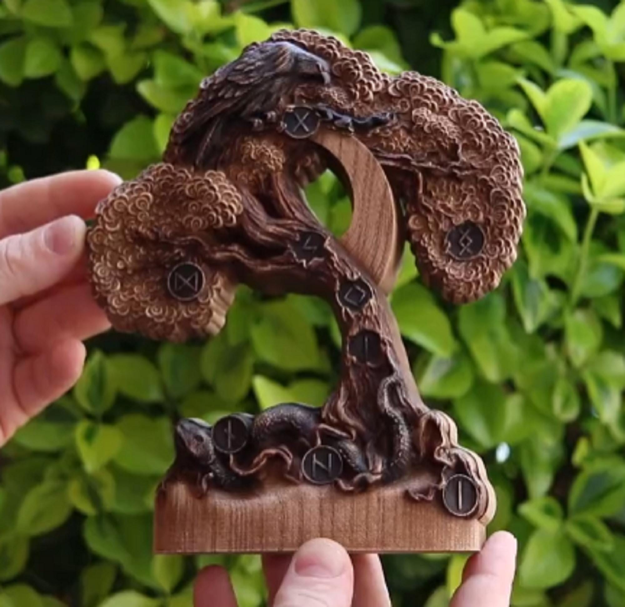 Norse Yggdrasil Tree of Life Wood Carving: Mythology Decor - Etsy