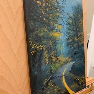 Unique acrylic painting tree painting winter painting gift ideas autumn painting yellow brick road