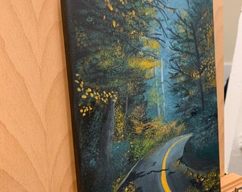 Unique acrylic painting tree painting winter painting gift ideas autumn painting yellow brick road