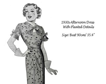 Sewing Pattern for a 1930 Dress in size M Print at home Download