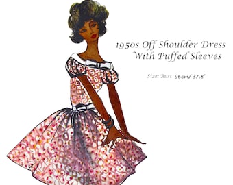 Pattern of a 1950s Summer Dress Size L / EU 42 Download